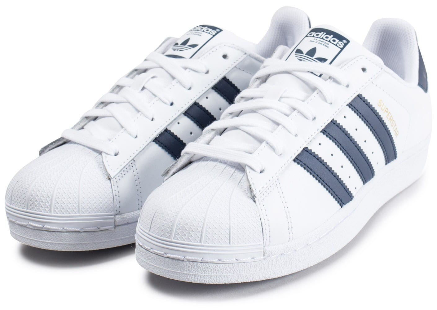 adidas superstar blanche et bleu marine