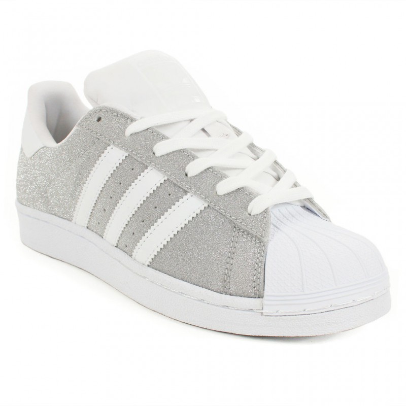 superstar adidas gris pailleté