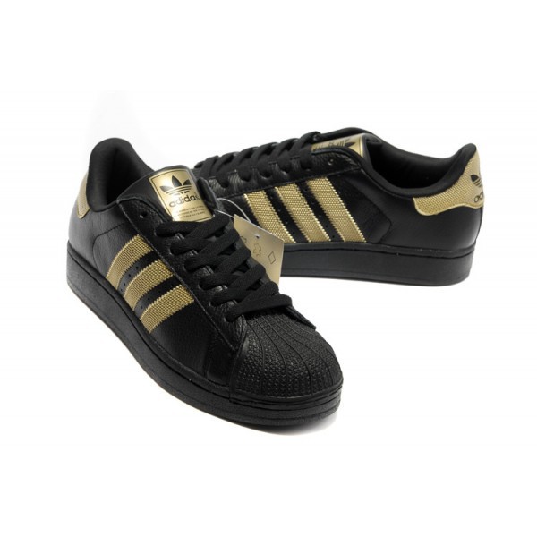 basket adidas superstar noir et or