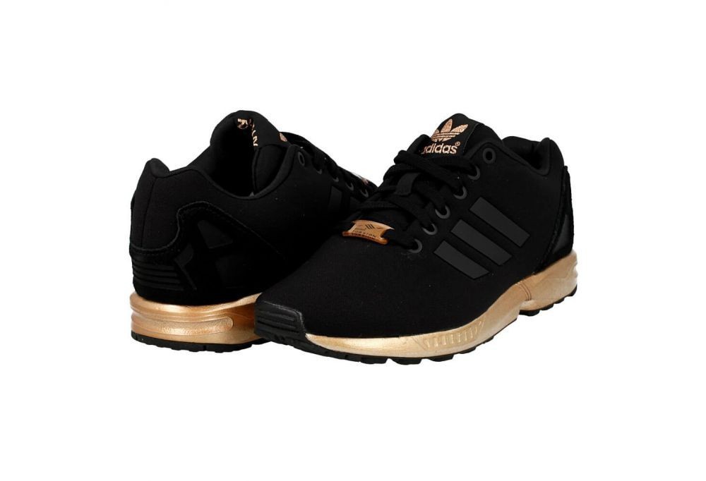 zx flux femme noir et doré