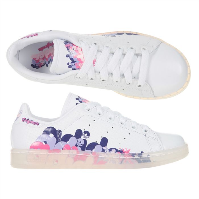 stan smith femme noir fleur